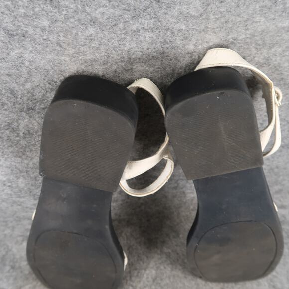 KB Company Shoes Womens 9 Sandal Strappy Block Heel Y2k 90s Open Toe Retro White - Picture 14 of 16